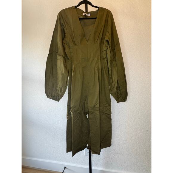 Andrea Iyamah | NIA CULOTTE OLIVE JUMPSUIT - Picture 4 of 10